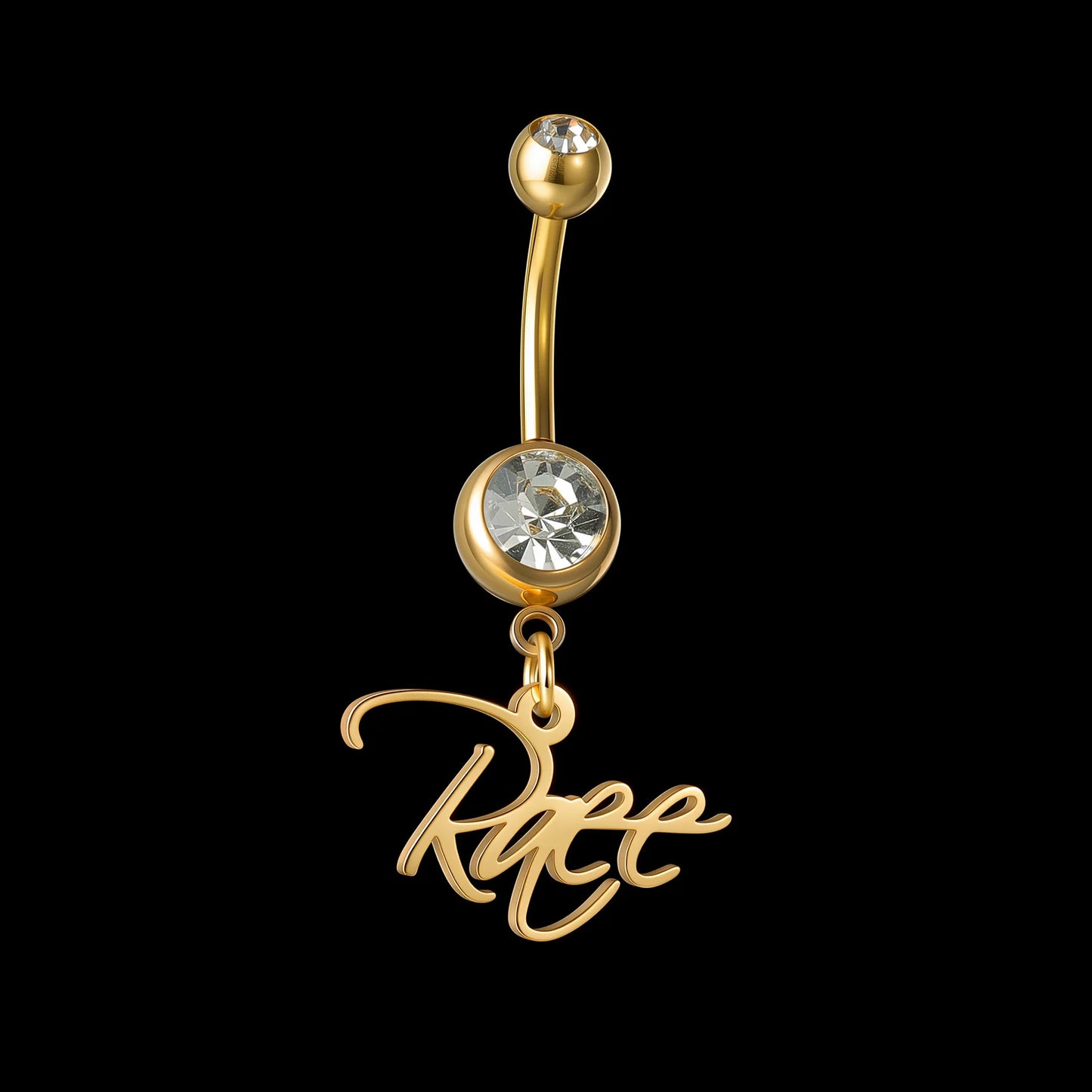 Custom Name Belly Button Ring Stainless Steel Body Jewelry