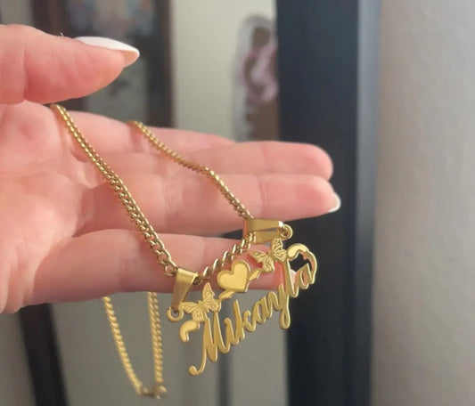 mariposa duo buterfly custom name necklace